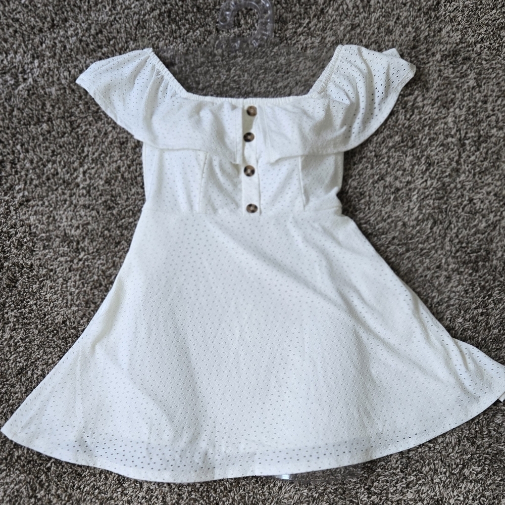 Speechless White Dress with Ruffle top